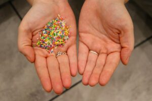 sprinkles in two hands